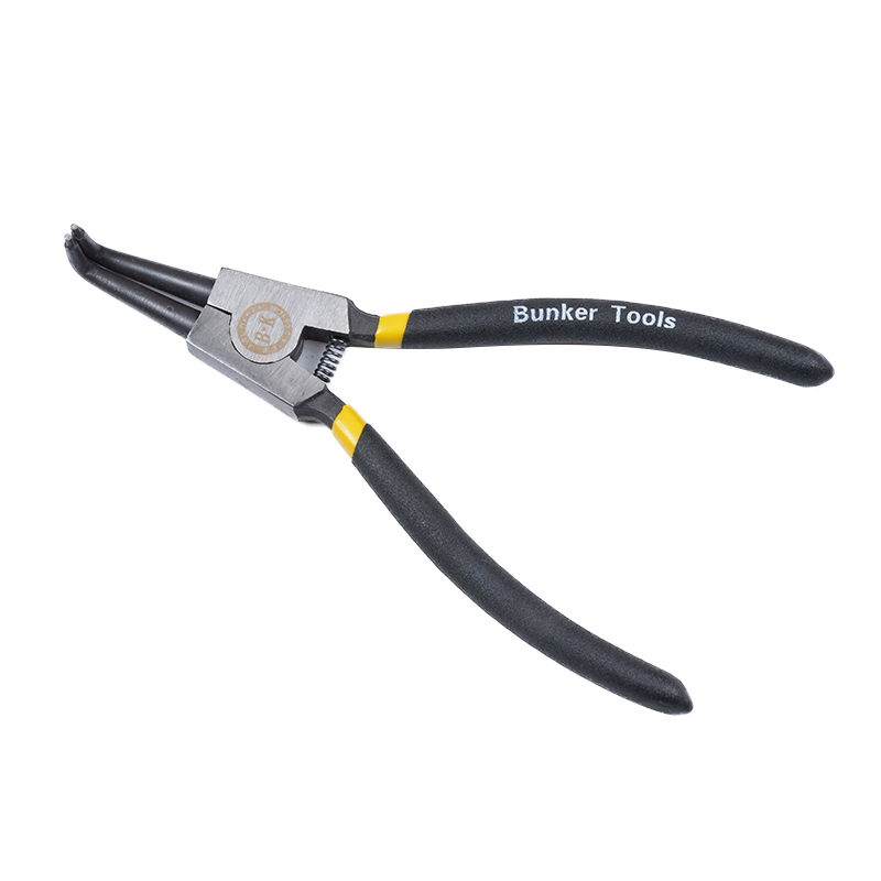 Extemal circlip plier with bent nose